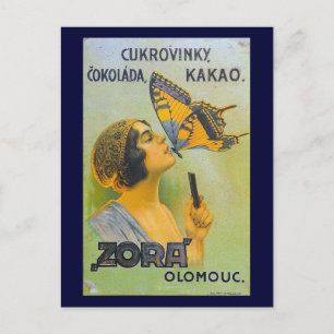 Carte Postale Embrassé Par Une Publicité Vintage Au Chocolat Pap