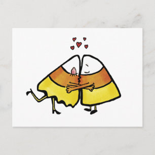 Carte Postale Embrasser les bonbons d'Halloween Cones