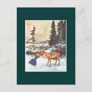 Carte Postale Embrasser un renne