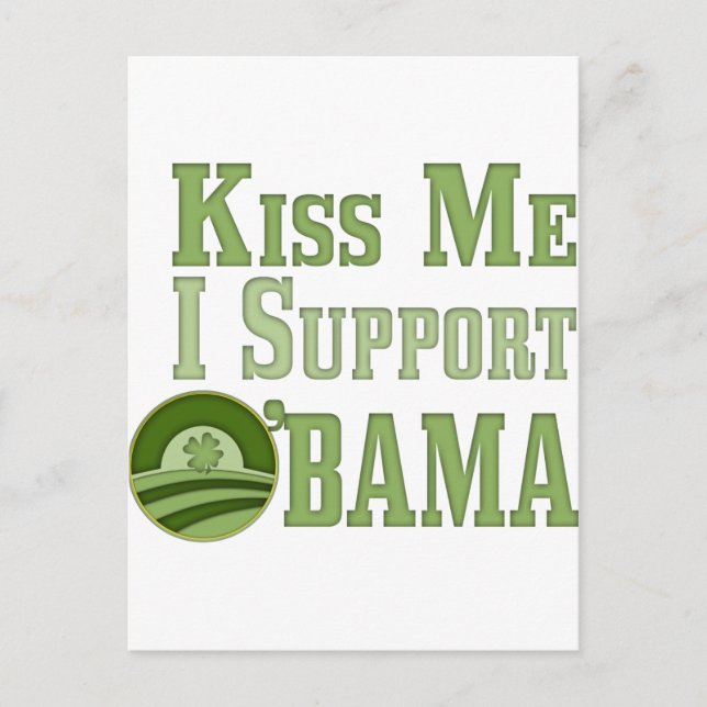 Carte Postale Embrassez-moi irlandais Obama (Devant)
