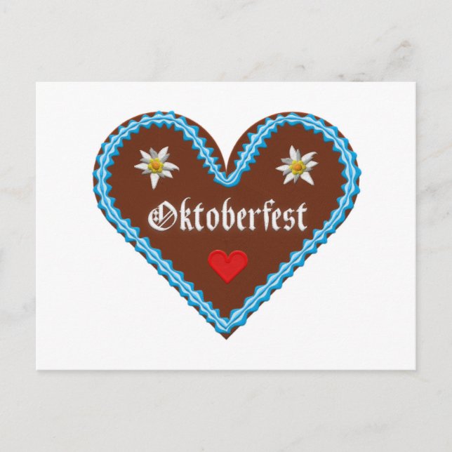 Carte Postale Embroidered Oktoberfest Munich gingerbread heart (Devant)