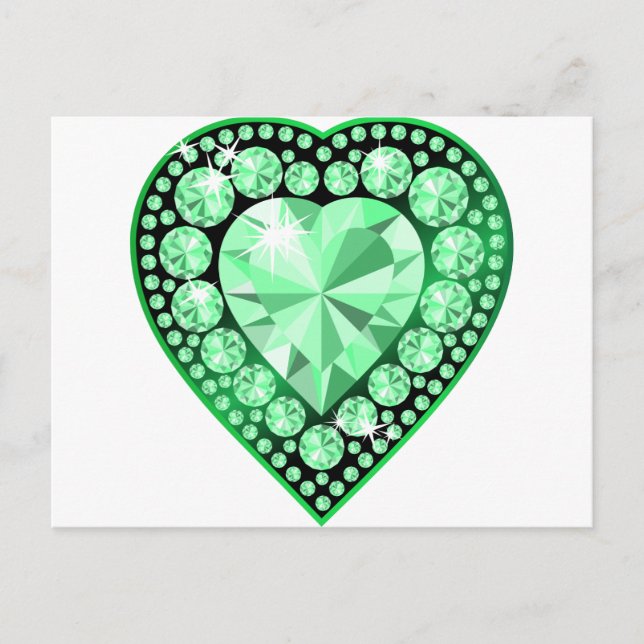 Carte Postale Emerald Gem Heart (Devant)