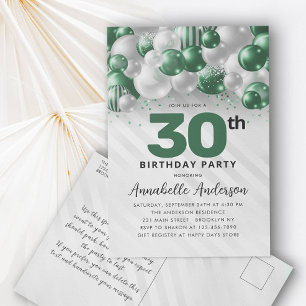 Carte Postale Emerald Green Balloon Parties scintillant Tout âge