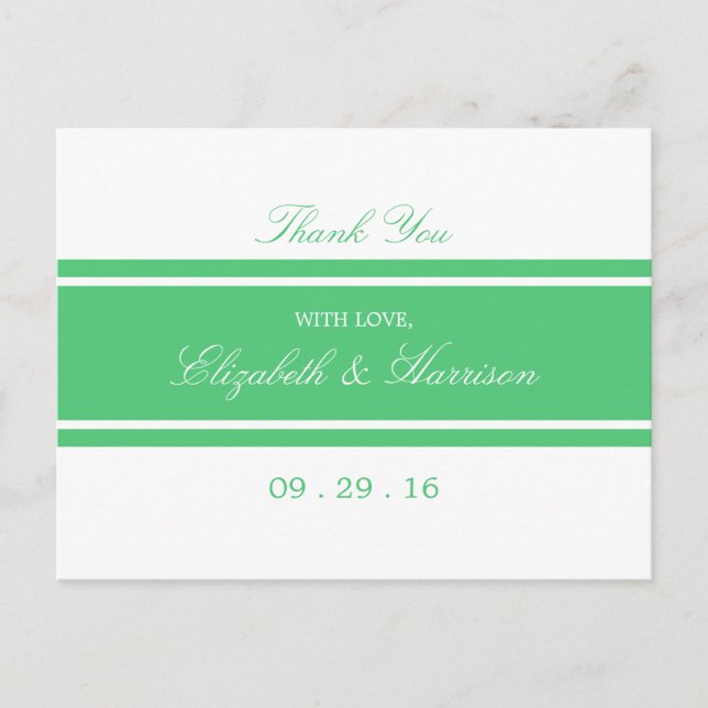 Carte Postale Emerald Green Merci Mariage moderne (Devant)