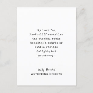 Carte Postale Emily Brontë, Citation d'amour de Wuthering Height