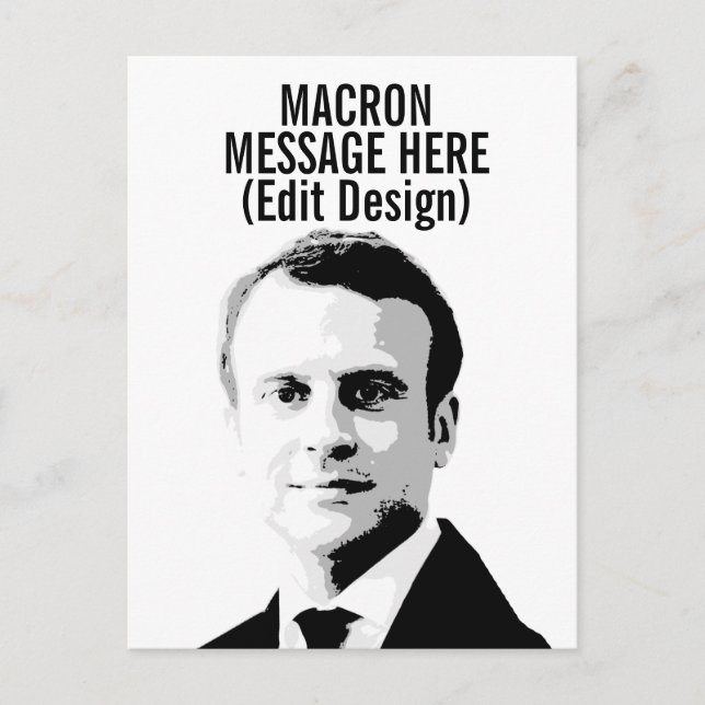 CARTE POSTALE EMMANUEL MACRON PERSONNALISÉ (Devant)