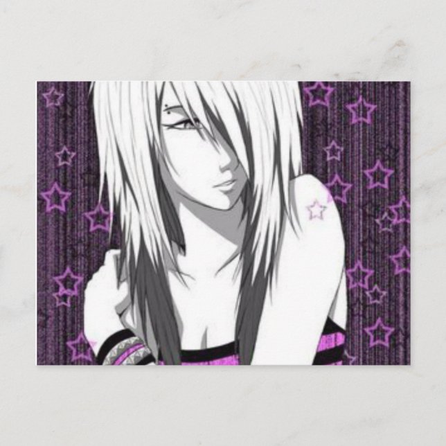 Carte postale Emo Anime Girl (Devant)