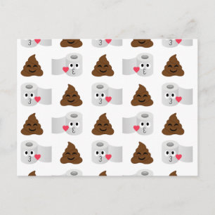 Carte Postale emoji de caca et papier de toilette