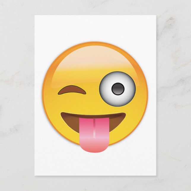 Carte Postale Emoji - Face Avec La Langue (Devant)
