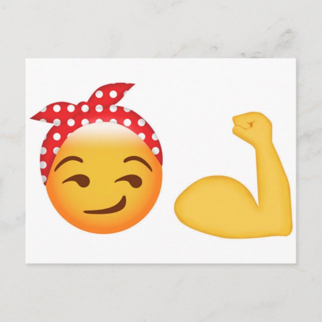 Carte Postale Émoji femelle forte (Devant)