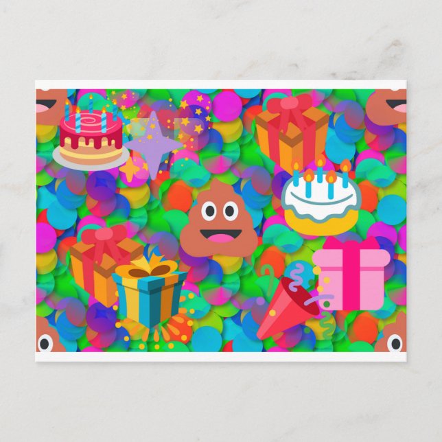 Carte Postale emoji joyeux pod'anniversaire (Devant)