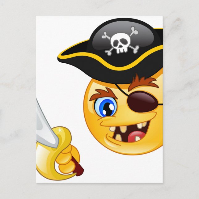 Carte Postale emoji pirate (Devant)