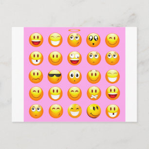 Carte Postale émoji rose pastel