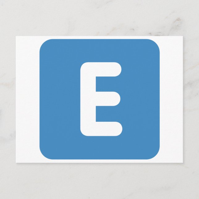 Carte Postale emoji Twitter - Lettre E (Devant)