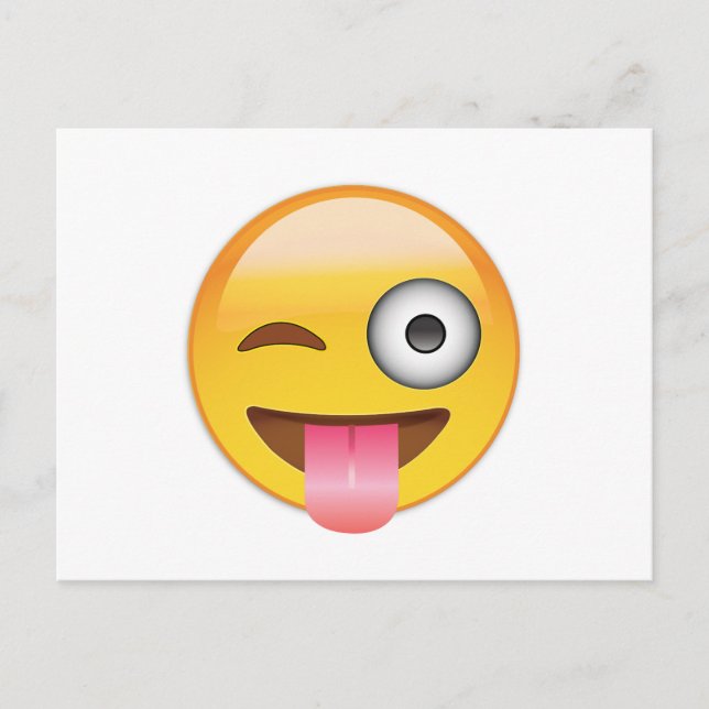 Carte Postale Emoji - visage avec la langue (Devant)