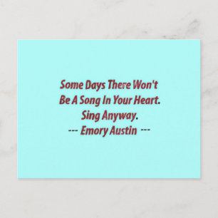 Carte Postale Emory Austin Inspirationnel, Citation Motivationne