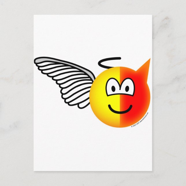 Carte Postale Emoticône d'ange ou de diable (Devant)
