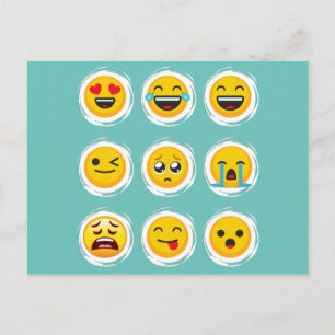 Carte Postale Émoticône des médias sociaux