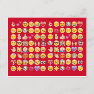 Carte Postale émoticône rouge