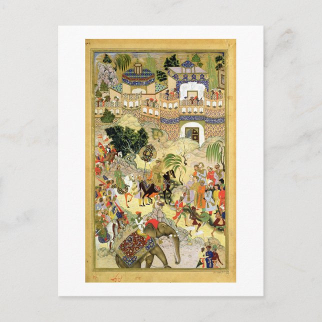Carte Postale Empereur Akbar's triumphant entry into Surat, frai (Devant)