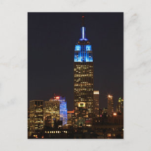 Carte Postale Empire State Building 30 Rocher en bleu pour Autis