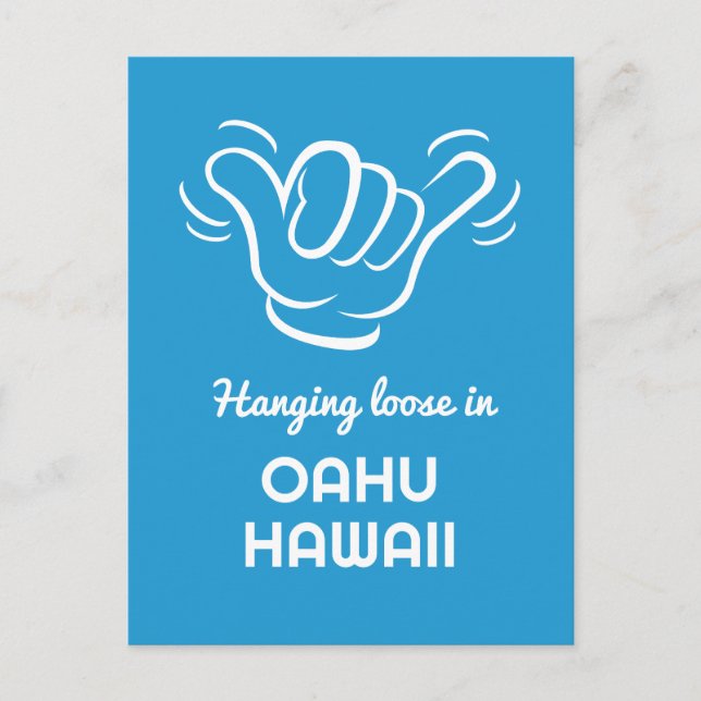 Carte Postale Emplacement personnalisé, texte et couleur Shaka (Devant)