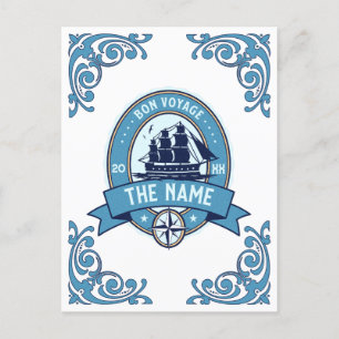 Carte Postale Employé merci Bon Voyage Adieu