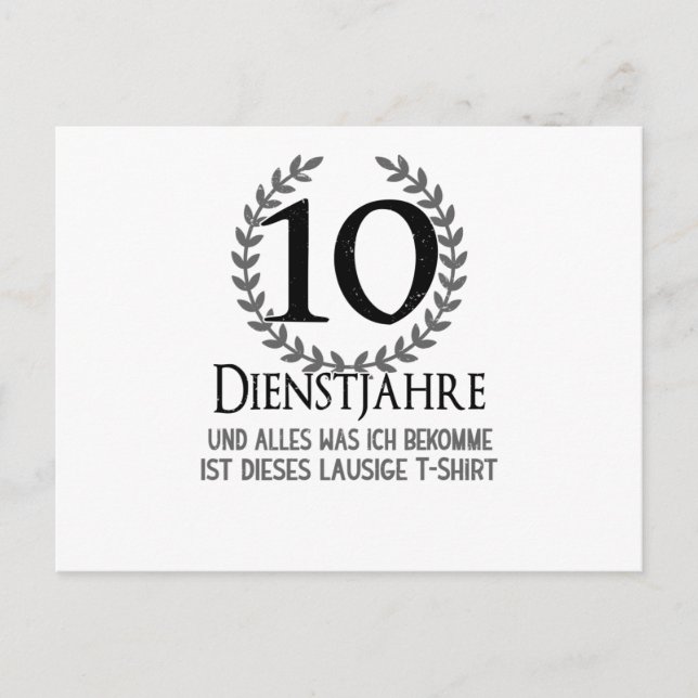 Carte Postale Employés 10 ans d'anniversaire de l'entreprise (Devant)