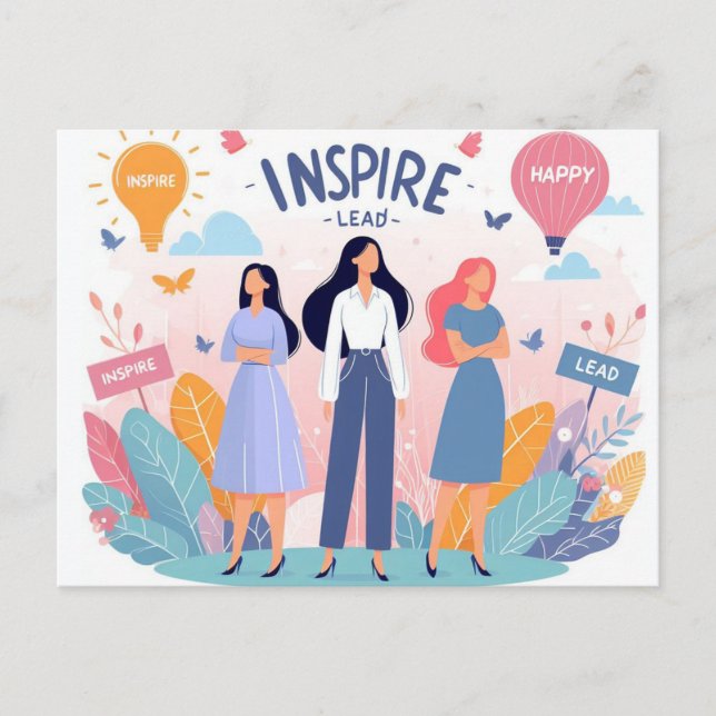 Carte Postale Empower, Inspire, Diriger la Journée international (Devant)