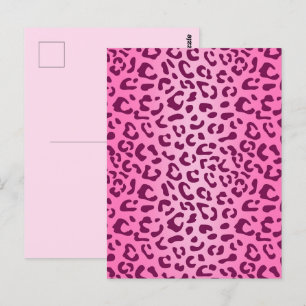 Carte Postale Empreinte de léopard rose élégant