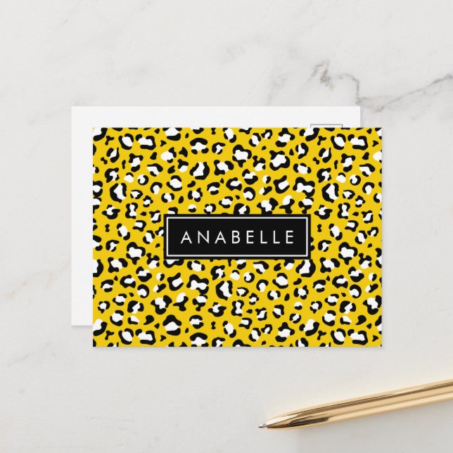 Carte Postale Empreinte de léopard, Spots, Leopard Jaune, Votre  (Devant/Arrière en situation)