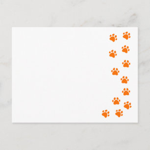 Carte Postale empreinte de patte - ajoutez votre propre nom ou r
