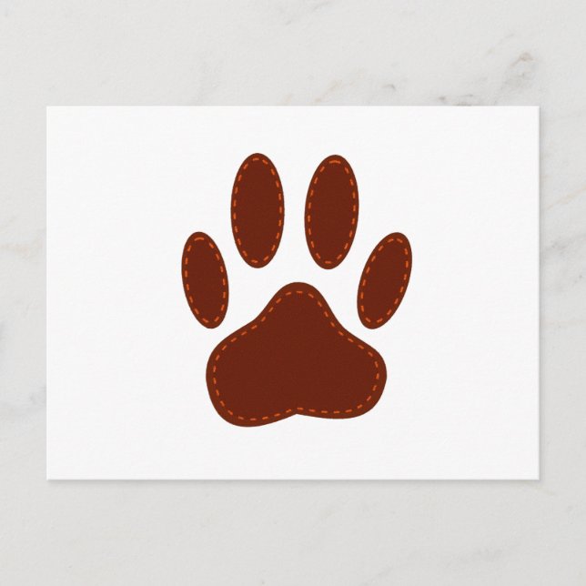 Carte Postale Empreinte de patte de chien à pattes (Devant)