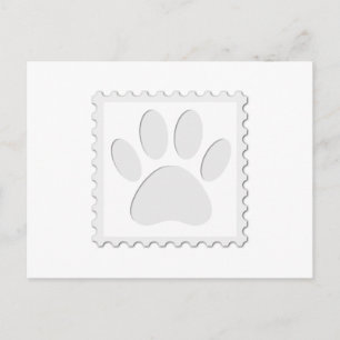 Carte Postale Empreinte de patte de chien coupé