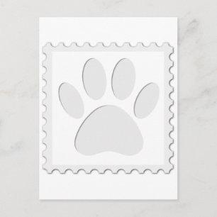 Carte Postale Empreinte de patte de chien découpée