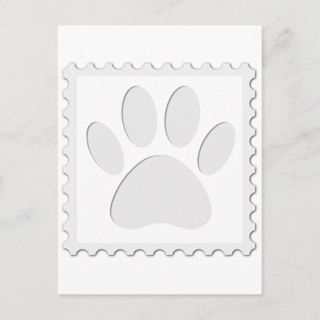 Carte Postale Empreinte de patte de chien découpée (Devant)