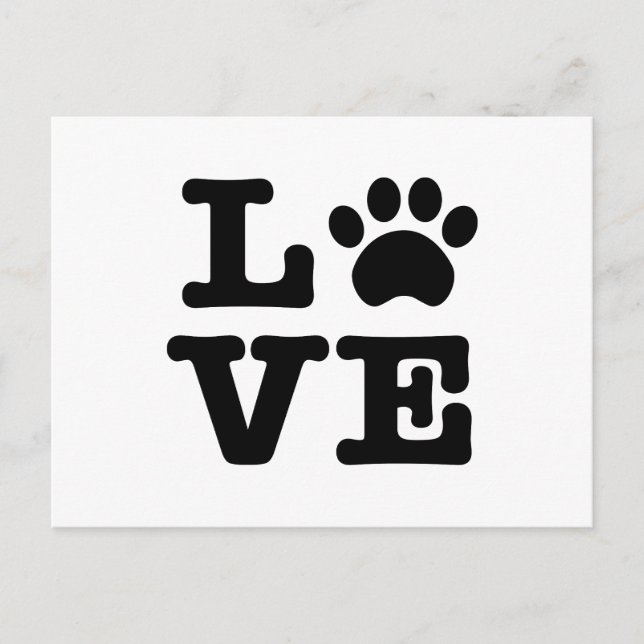 Carte postale Empreinte de patte Love (Devant)