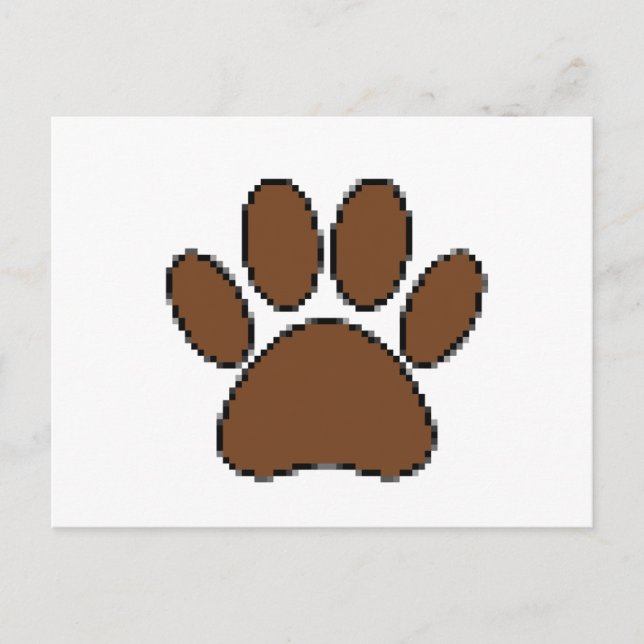 Carte Postale Empreinte de patte Pixel Dog (Devant)