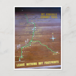 Carte Postale empreinte du sentier kinabalu