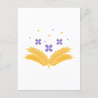 Carte Postale Empreinte ukrainienne - broderie et grain