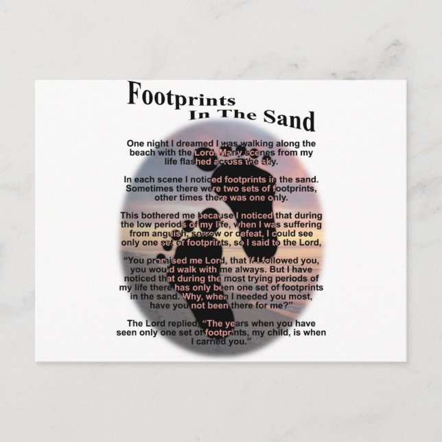 Carte Postale Empreintes dans le sable... (Devant)