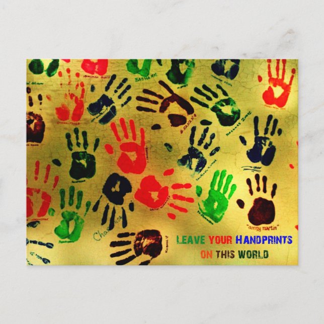 Carte Postale Empreintes de mains (Devant)