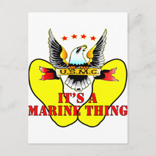 Carte Postale Empreintes Jaunes USMC C’est une chose marine