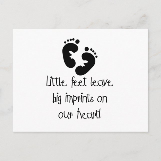 Carte Postale Empreintes noires Petits pieds Grandes empreintes (Devant)