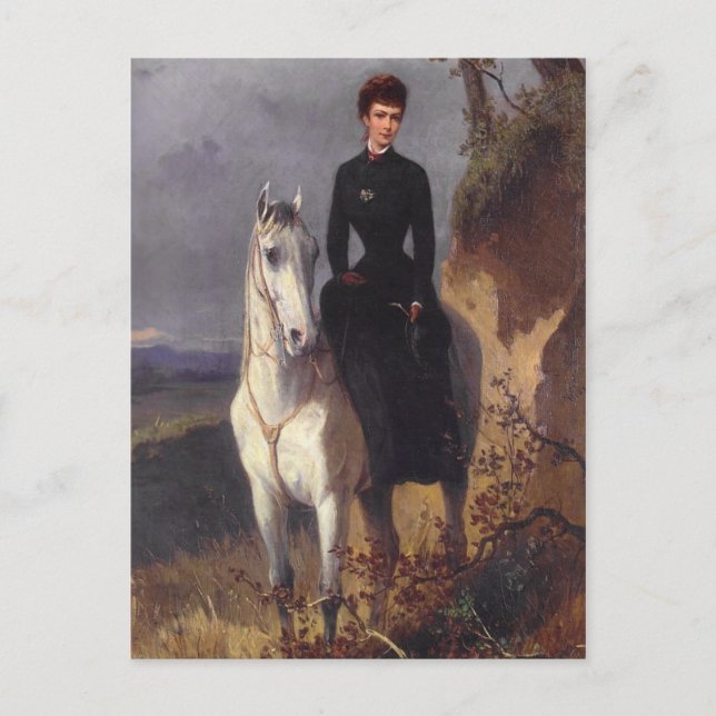 Carte Postale Empress Sissi à cheval sur le côté #026SS (Devant)