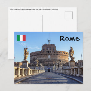 Carte Postale Empty Ponte Sant'Angelo at dawn - Rome, Italy
