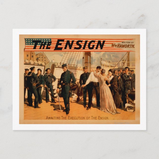 Carte Postale En attente de l'exécution du théâtre Ensign (Devant)