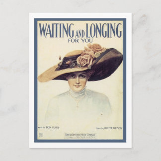 Carte Postale En attente et en attente pour vous couverture Vint