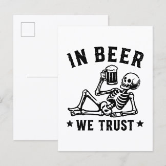 Carte Postale En bière, nous avons confiance squelette de beer p