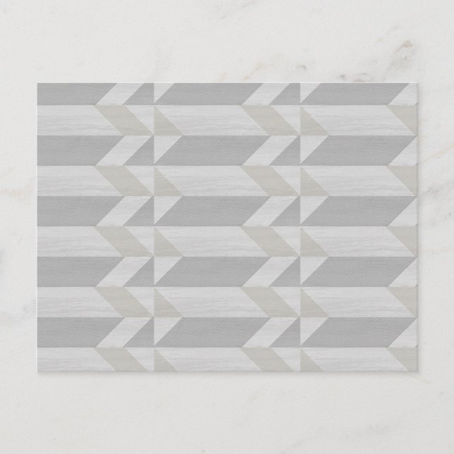 carte postale en bois gris motif géométrique (Devant)